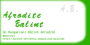 afrodite balint business card