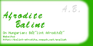 afrodite balint business card